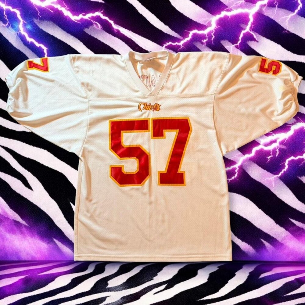 Vintage Kansas City Chiefs #57 TRACEY "Teamwork Athletics" Jersey - XL Made USA
